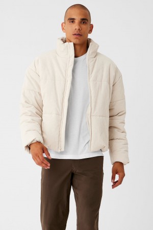 Alo Yoga Corduroy Stage Puffer Bunda Panske Béžové | Alo Yoga Slovensko SK-HYISCQ651