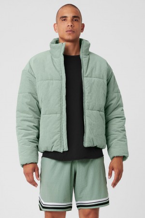 Alo Yoga Corduroy Stage Puffer Bunda Panske Olivovo Zelená | Alo Yoga Slovensko SK-CDAIWZ862