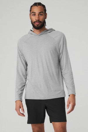 Alo Yoga Core Hooded Runner Mikina Panske Siva | Alo Yoga Slovensko SK-UOKGSJ983