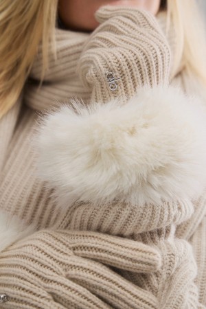 Alo Yoga Courchevel Cashmere Rukavice Biele | Alo Yoga Slovensko SK-WJVLOK907