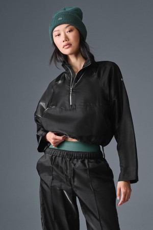 Alo Yoga Cropped Afterglow Pulover Damske Čierne | Alo Yoga Slovensko SK-QFHACU785