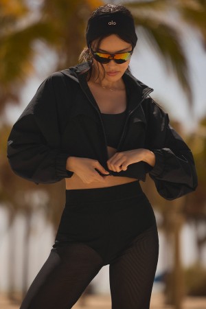 Alo Yoga Cropped Playmaker Bunda Damske Čierne | Alo Yoga Slovensko SK-HDBZVK637