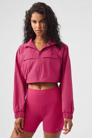 Alo Yoga Cropped Playmaker Bunda Damske Ruzove | Alo Yoga Slovensko SK-DSIGUX704