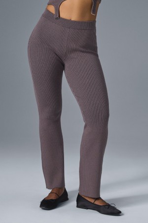 Alo Yoga Denim Knit High-Waist Flare Nohavice Damske Čierne | Alo Yoga Slovensko SK-HDVRXQ123