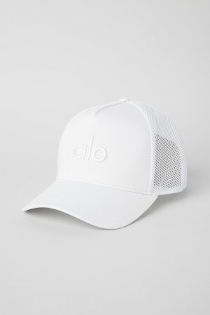 Alo Yoga District Trucker Klobuk Biele Biele | Alo Yoga Slovensko SK-AQMNWZ182