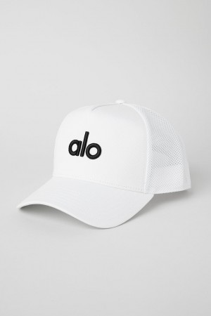 Alo Yoga District Trucker Klobuk Biele Čierne | Alo Yoga Slovensko SK-LHZGYJ760