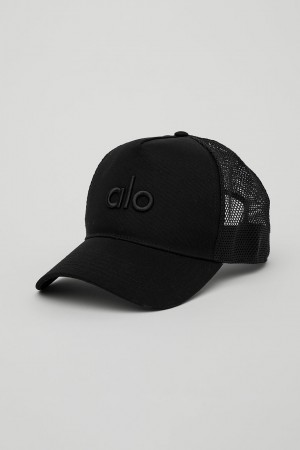 Alo Yoga District Trucker Klobuk Čierne | Alo Yoga Slovensko SK-FNLCGX094