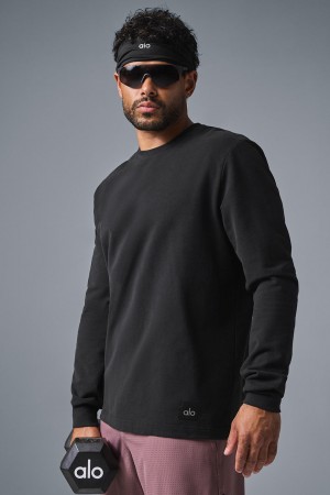 Alo Yoga Double Take Long Sleeve Mikina Panske Čierne | Alo Yoga Slovensko SK-JAMGKX543