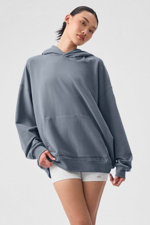 Alo Yoga Double Take Mikina s Kapucnou Damske Siva | Alo Yoga Slovensko SK-HYSUDE382