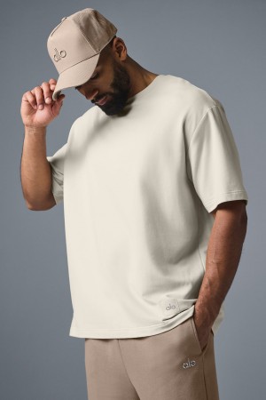 Alo Yoga Double Take Short Sleeve Tricko Panske Béžové | Alo Yoga Slovensko SK-PMBTQO231