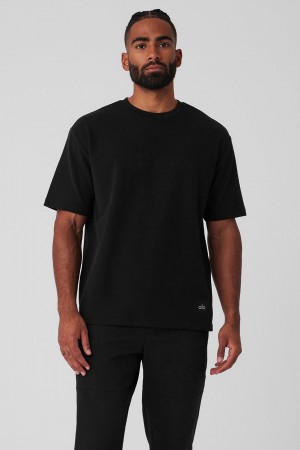 Alo Yoga Double Take Short Sleeve Tricko Panske Čierne | Alo Yoga Slovensko SK-XTZQHA416