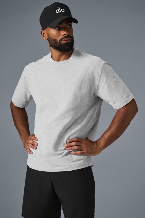 Alo Yoga Double Take Short Sleeve Tricko Panske Siva | Alo Yoga Slovensko SK-JIUQEO015