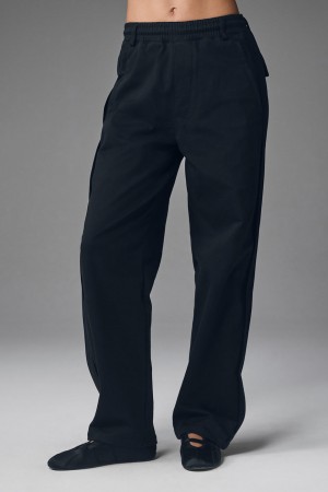 Alo Yoga Edition Sueded Straight Leg Nohavice Damske Čierne | Alo Yoga Slovensko SK-PATKVZ673