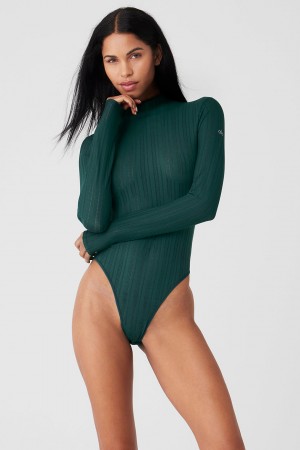 Alo Yoga Euphoria Long Sleeve Body Damske Zelene | Alo Yoga Slovensko SK-SAOPVY695