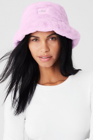Alo Yoga Faux Fur Bucket Klobuk Ruzove | Alo Yoga Slovensko SK-DWKASP695