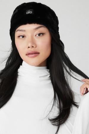Alo Yoga Faux Fur Ear Warmers Vlasové Doplnky Čierne | Alo Yoga Slovensko SK-FUEYCO615