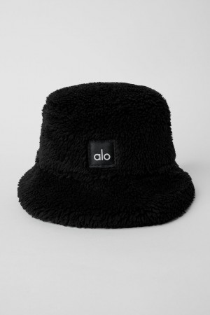 Alo Yoga Foxy Sherpa Bucket Klobuk Čierne | Alo Yoga Slovensko SK-NTQVHF274