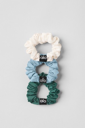 Alo Yoga Fresh Mini Scrunchie 3-Pack Vlasové Doplnky Modre Tmavo Zelene Biele | Alo Yoga Slovensko SK-SIOEUP412