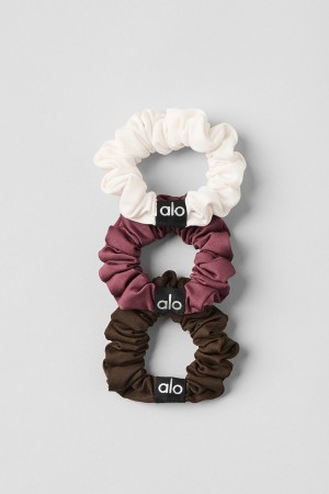 Alo Yoga Fresh Mini Scrunchie 3-Pack Vlasové Doplnky Bordove Biele | Alo Yoga Slovensko SK-QWBDJT579