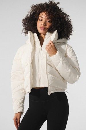 Alo Yoga Glacier Puffer Bunda Damske Biele | Alo Yoga Slovensko SK-MRPJOK826