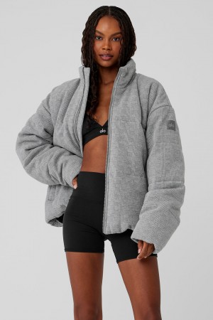 Alo Yoga Glenplaid Colosseum Stage Puffer Bunda Damske Siva | Alo Yoga Slovensko SK-JVRXHP360