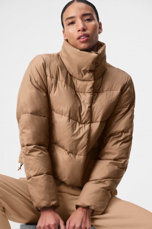 Alo Yoga Gold Rush Puffer Bunda Damske Hnede | Alo Yoga Slovensko SK-XYEVBN402