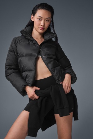 Alo Yoga Gold Rush Puffer Bunda Damske Čierne | Alo Yoga Slovensko SK-KNIOVF182