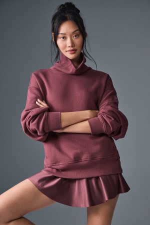 Alo Yoga Hazy Mock Neck Pulover Damske Bordove | Alo Yoga Slovensko SK-GSNACW304