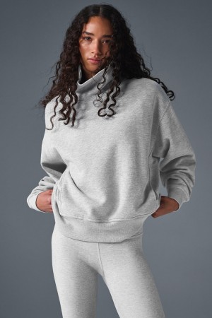 Alo Yoga Hazy Mock Neck Pulover Damske Siva | Alo Yoga Slovensko SK-XGVKWP647
