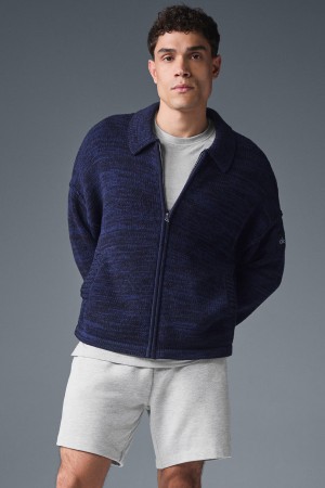 Alo Yoga Heritage Full Zip Sweater Bunda Panske Námornícka Modrá Viacfarebný | Alo Yoga Slovensko SK-PUZGFR487