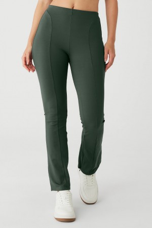 Alo Yoga High-Waist 7/8 Zip It Flare Leginy Damske Tmavo Zelene | Alo Yoga Slovensko SK-ERNDSG078