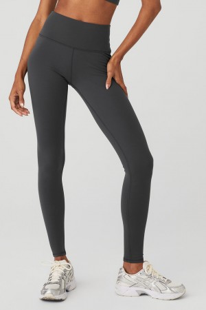 Alo Yoga High-Waist Airbrush Leginy Damske Tmavo Siva | Alo Yoga Slovensko SK-QPFOAK754