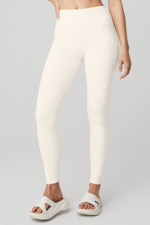Alo Yoga High-Waist Airbrush Leginy Damske Biele | Alo Yoga Slovensko SK-JYAFXN468