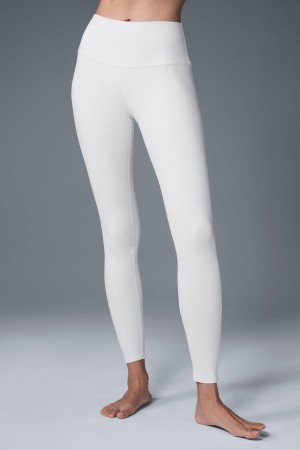 Alo Yoga High-Waist Airbrush Leginy Damske Biele | Alo Yoga Slovensko SK-TPCYXE693
