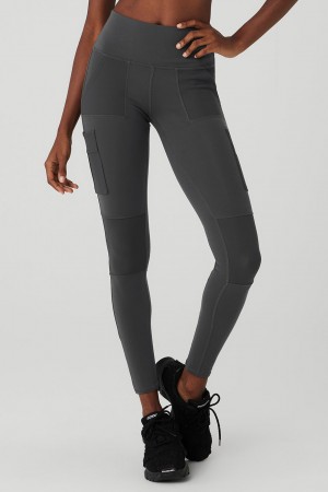 Alo Yoga High-Waist Cargo Leginy Damske Tmavo Siva | Alo Yoga Slovensko SK-PQIMSA586