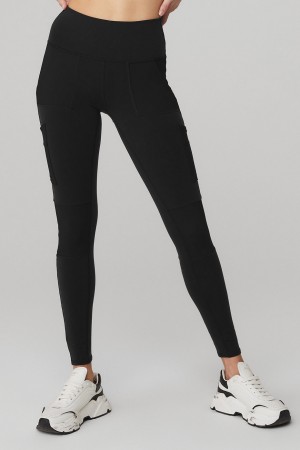 Alo Yoga High-Waist Cargo Leginy Damske Čierne | Alo Yoga Slovensko SK-PLSXNW816