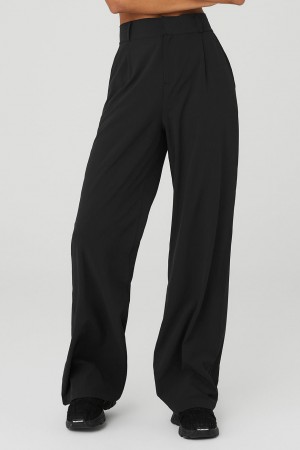 Alo Yoga High-Waist Dreamscape Trouser (Long) Nohavice Damske Čierne | Alo Yoga Slovensko SK-KYWFRJ420