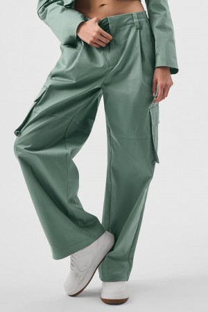 Alo Yoga High-Waist Night Out Cargo Trouser Nohavice Damske Zelene | Alo Yoga Slovensko SK-ACRVPX421