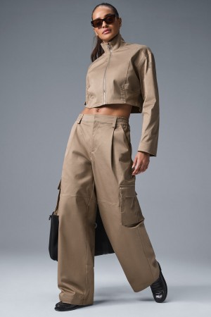Alo Yoga High-Waist Night Out Cargo Trouser Nohavice Damske Gravel | Alo Yoga Slovensko SK-FXJWCS901
