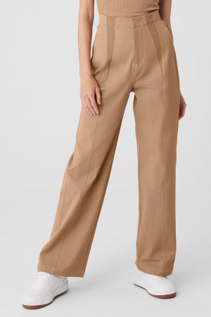 Alo Yoga High-Waist On Point Moto Trouser Nohavice Damske Hnede | Alo Yoga Slovensko SK-WFXCPR753