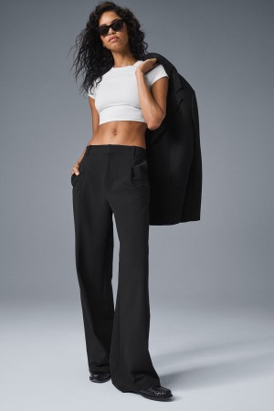 Alo Yoga High-Waist Pursuit Trouser (Long) Nohavice Damske Čierne | Alo Yoga Slovensko SK-NHSVRX085