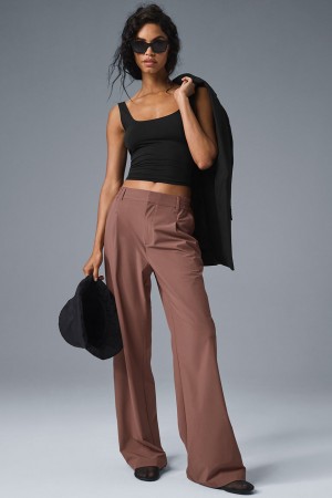 Alo Yoga High-Waist Pursuit Trouser (Long) Nohavice Damske Hnede | Alo Yoga Slovensko SK-VXKEYA532