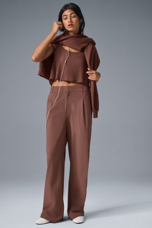 Alo Yoga High-Waist Pursuit Trouser (Regular) Nohavice Damske Hnede | Alo Yoga Slovensko SK-JGXCYF645