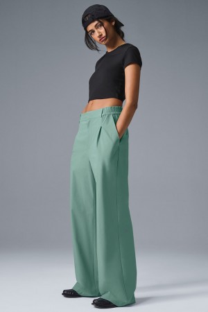 Alo Yoga High-Waist Pursuit Trouser (Regular) Nohavice Damske Zelene | Alo Yoga Slovensko SK-ELKCHI743