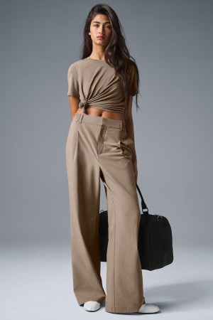 Alo Yoga High-Waist Pursuit Trouser (Regular) Nohavice Damske Gravel | Alo Yoga Slovensko SK-ESNWLC170