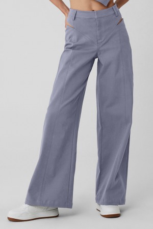 Alo Yoga High-Waist Risk Taker Trouser Nohavice Damske Fog | Alo Yoga Slovensko SK-QRVWZL741