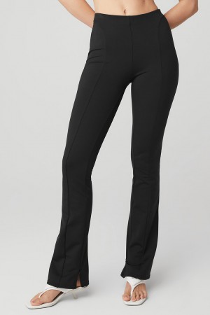 Alo Yoga High-Waist Zip It Flare Leginy Damske Čierne | Alo Yoga Slovensko SK-IXFKLZ721