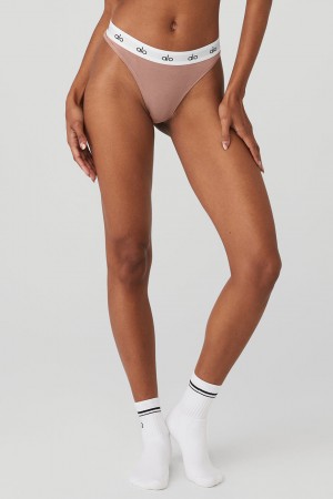 Alo Yoga Icon High-Cut Tanga Damske Ruzove | Alo Yoga Slovensko SK-ZXWKCN754