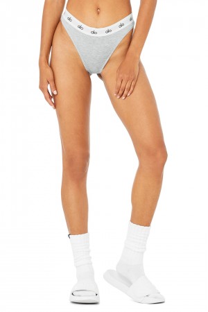 Alo Yoga Icon High-Cut Tanga Damske Siva | Alo Yoga Slovensko SK-ODYUJM579