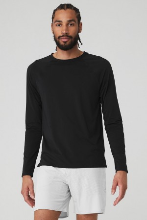 Alo Yoga Idol Long Sleeve Performance Tricko Panske Čierne | Alo Yoga Slovensko SK-FYWCXQ897